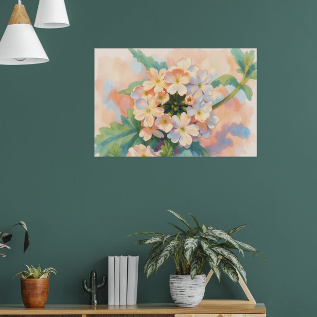 Affiche d'art à l'aquarelle de fleurs florales (Salon 1)