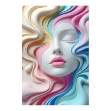 Affiche d'art abstrait 3D au pastel moderne du vis