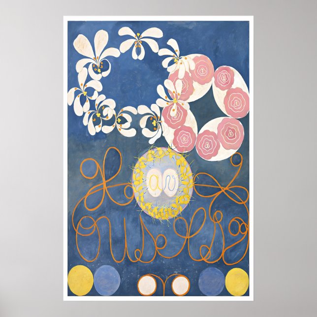 Affiche d'art abstrait de Hilma Af Klint Indigo (Devant)