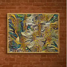 Affiche d'art abstrait de style Boho