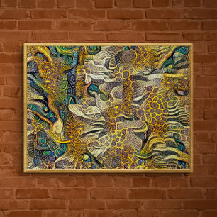 Affiche d'art abstrait de style Boho