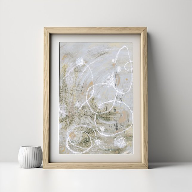 Affiche d'art abstrait élégant contemporain gris (Créateur téléchargé)