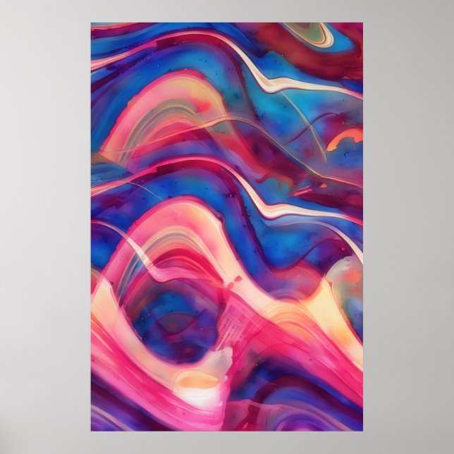 Affiche d'art abstrait fluide pour mur de maison (Devant)