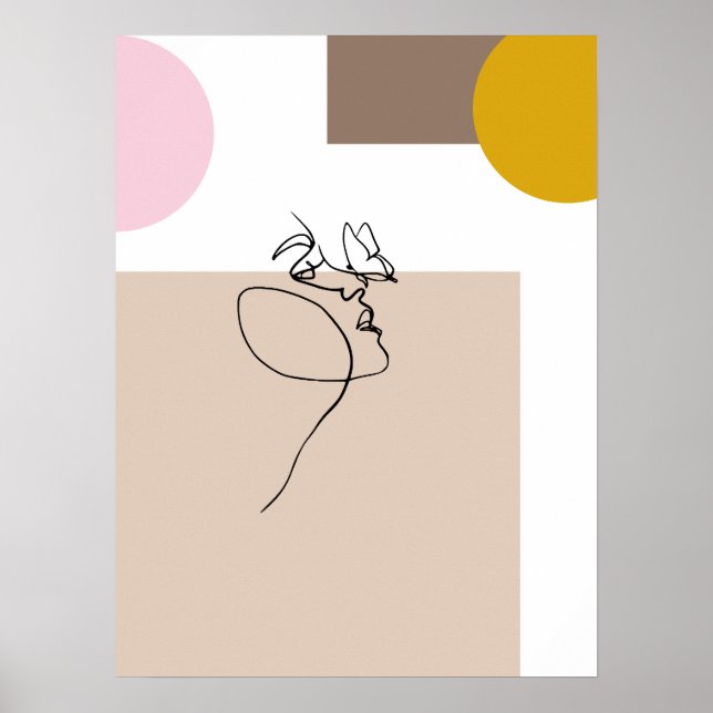 Affiche d'art abstrait papillon (Devant)