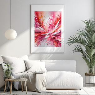 Affiche d'art acrylique abstrait Fantaisie rose