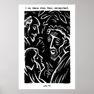 Affiche d'art Actes 9 5 Je suis Jésus Affiche d'Éc