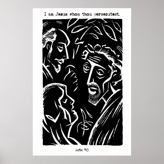 Affiche d'art Actes 9 5 Je suis Jésus Affiche d'Éc (Devant)