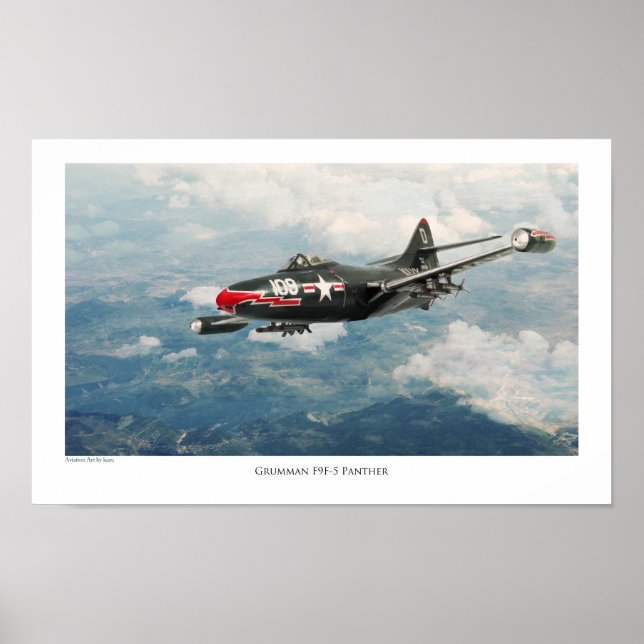 Affiche d'art aéronautique "F9F Panther" (Devant)