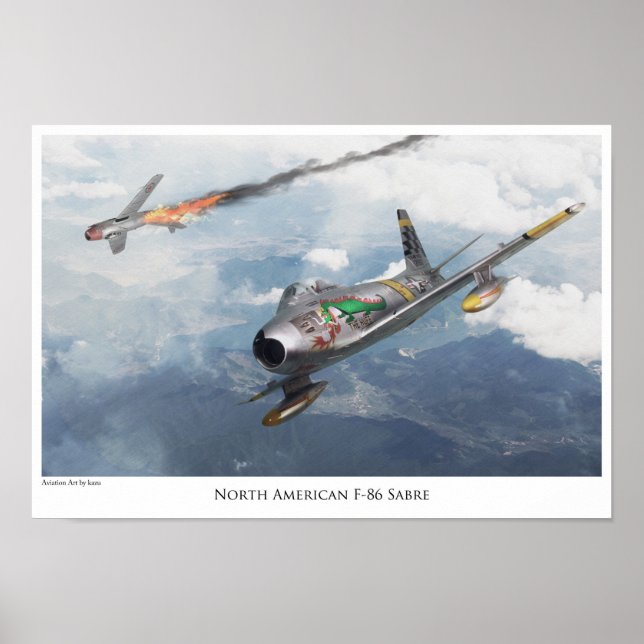 Affiche d'art aéronautique "F-86 Saber" (Devant)