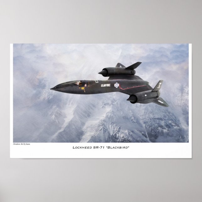 Affiche d'art aéronautique "Lockheed SR-71 Blackbi (Devant)