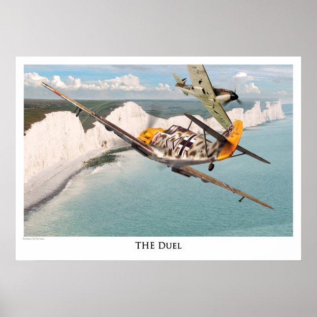 Affiche d'art aéronautique "Messerschmitt Bf 109" (Devant)