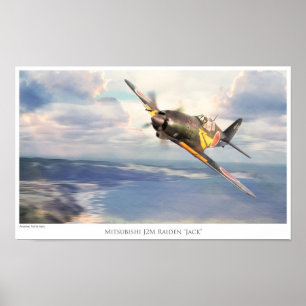 Affiche d'art aéronautique "Mitsubishi J2M Raiden"