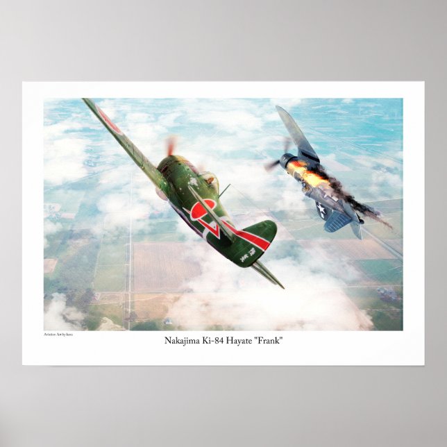 Affiche d'art aéronautique "Nakajima Ki-84疾風 "Fran (Devant)