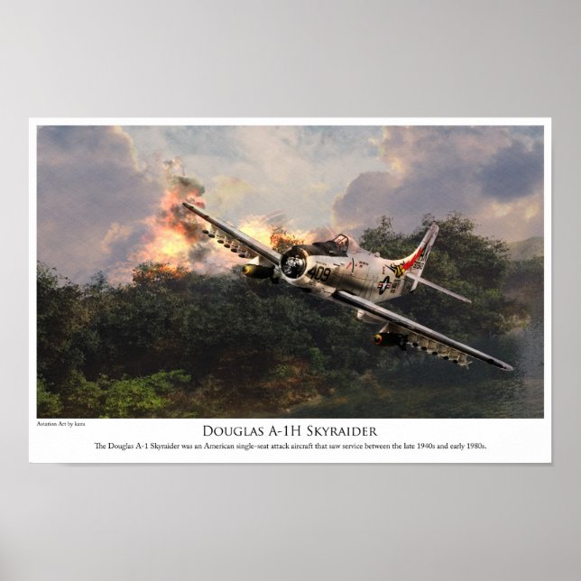 Affiche d'art aéronautique "Skyraider" (Devant)
