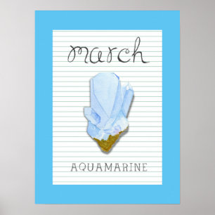 Affiche d'art Aquamarine Pierre de Naissance Mars 