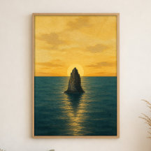 Affiche d'art aquarelle du lever de soleil sur une
