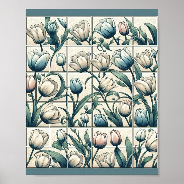 Affiche d'art au motif tulipe (Devant)