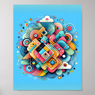 Affiche d'art aux formes abstraites