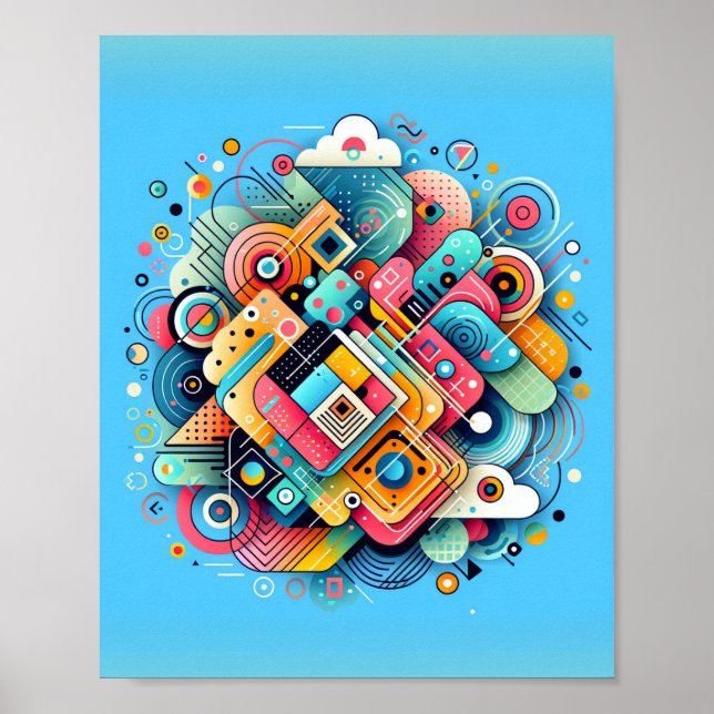 Affiche d'art aux formes abstraites (Devant)