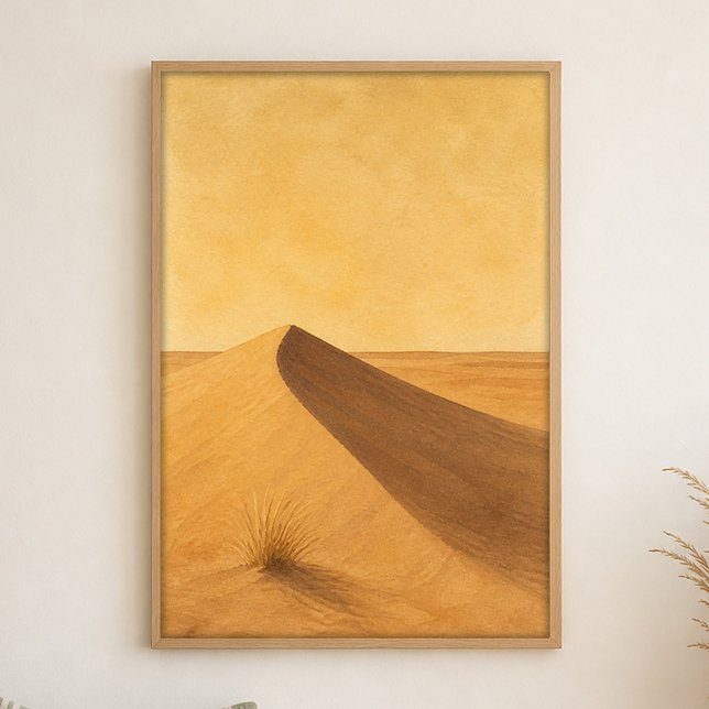 Affiche d'art bohème aquarelle Courbe de l'ombre d (Shown framed for scale. Poster ships unframed; frames are an optional add-on.)