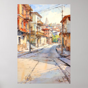 Affiche d'art bohème de la rue de Tirana