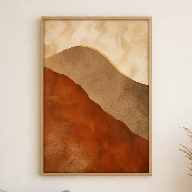 Affiche d'art bohème gouache Dune Sweep (Shown framed for scale. Poster ships unframed; frames are an optional add-on.)