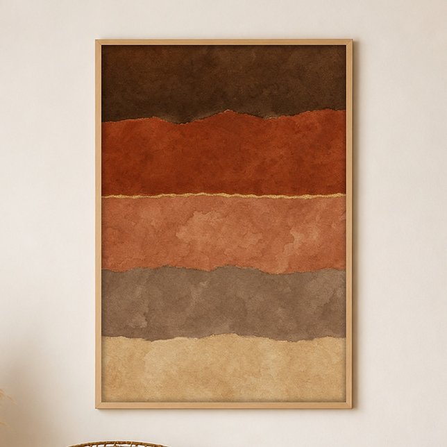 Affiche d'art bohème gouache Umber Strata (Shown framed for scale. Poster ships unframed; frames are an optional add-on.)
