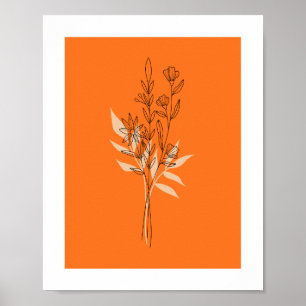 Affiche d'art botanique en terre cuite moderne