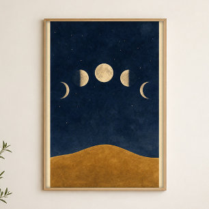 Affiche d'art céleste aquarelle de la colline des