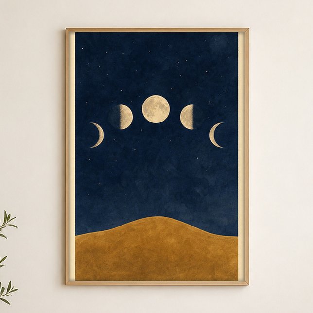 Affiche d'art céleste aquarelle de la colline des  (Shown framed for scale. Poster ships unframed; frames are an optional add-on.)