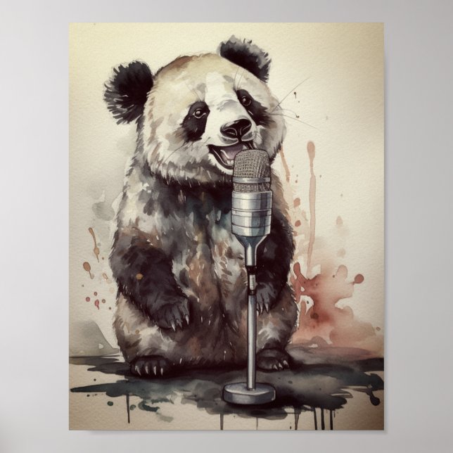 Affiche d'art chantant de Panda Music Factory (Devant)