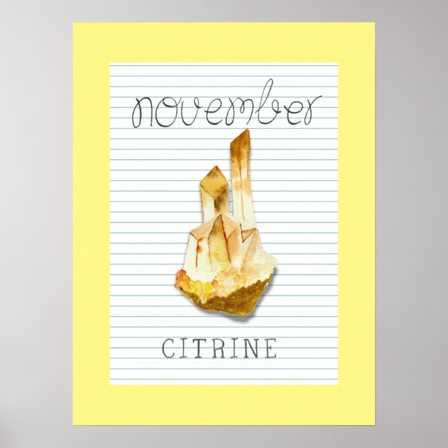 Affiche d'art Citrine Pierre de Naissance Novembre (Devant)