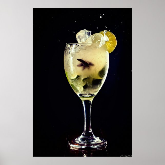 Affiche d'art Cocktail Mojito de Minuit (Devant)