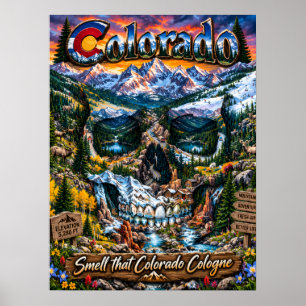 Affiche d'art crânien du Colorado - État d'esprit