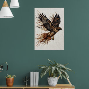 Affiche d'art d'aigle royal en vol Majestueuse