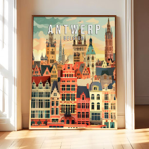 Affiche d'art d'Anvers Belgique Impression, Ville