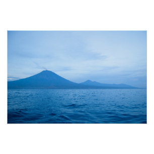 Affiche d'art de Bali Mont Agung tôt le matin