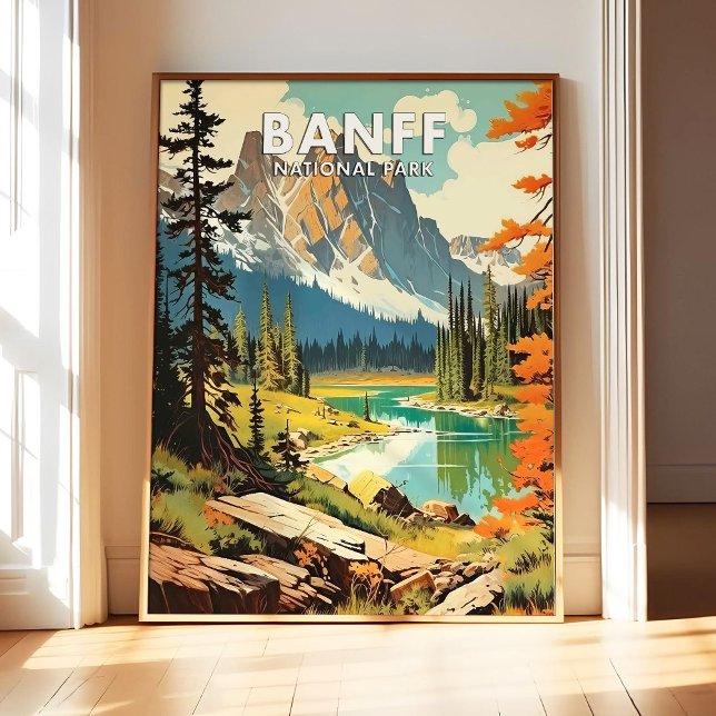 Affiche d'art de Banff National Park, Rétro Nation (Créateur téléchargé)