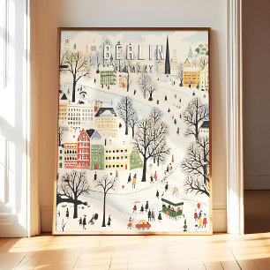 Affiche d'art de Berlin Allemagne, Célèbre ville r