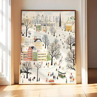 Affiche d'art de Berlin Allemagne, Célèbre ville r
