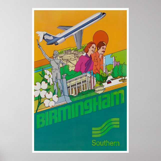 Affiche d'art de Birmingham Alabama Southern Airli (Devant)