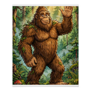 Affiche d'art de carte à collectionner de Bigfoot