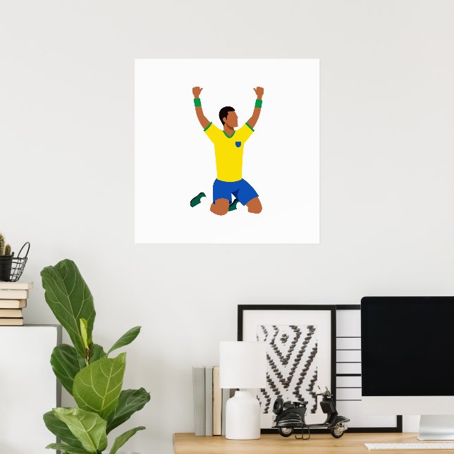 Affiche d'art de célébration de but de football mi (Bureau à domicile)