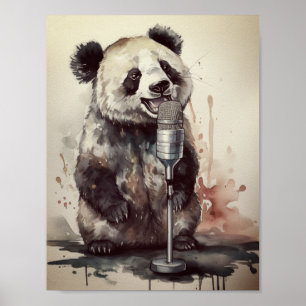 Affiche d'art de chant de Panda Music Factory