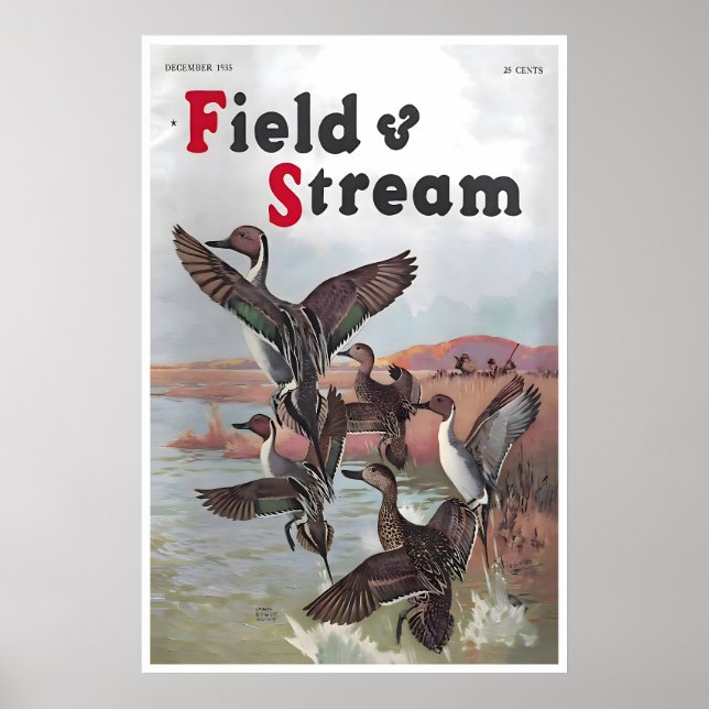 Affiche d'art de chasse aux canards de couverture  (Devant)
