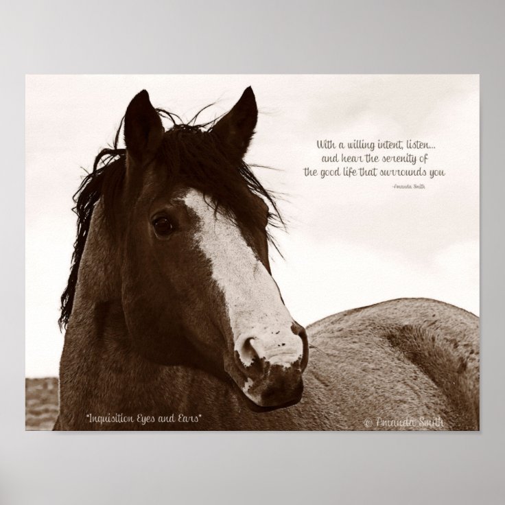 Affiche D Art De Cheval Avec La Citation Inspiree Zazzle Fr