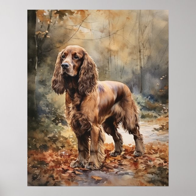Affiche d'art de chien Cocker Spaniel mignon (Devant)