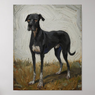 Affiche d'art de chien expressionniste moderne