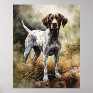 Affiche d'art de chien Pointer
