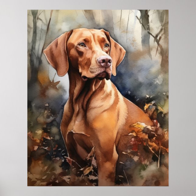 Affiche d'art de chien Vizsla mignon (Devant)